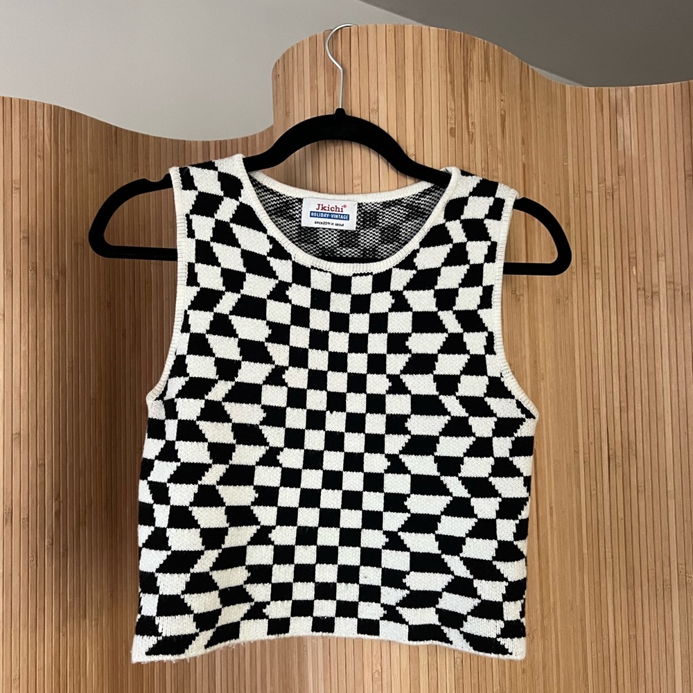 Checkered sweater vest